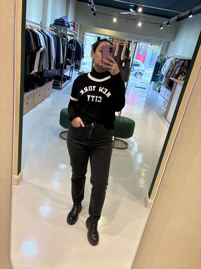 Jean mom Black