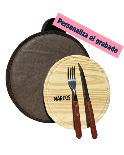 Estuche premium tabla + cubiertos 