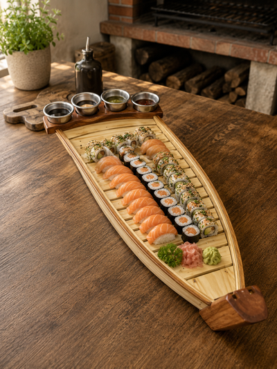 Barco 80cm de sushi presentación
