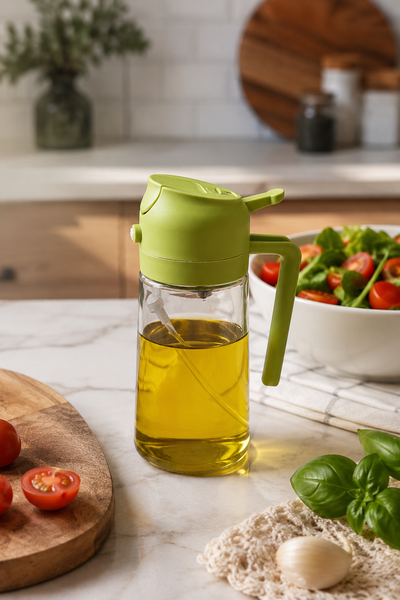 Aceitero vidrio con pico y spray
