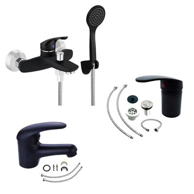 Set de griferías monocomando BLACK GENÉRICAS 