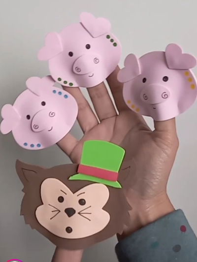 Titeres de dedo Los tres cerditos EN STOCK