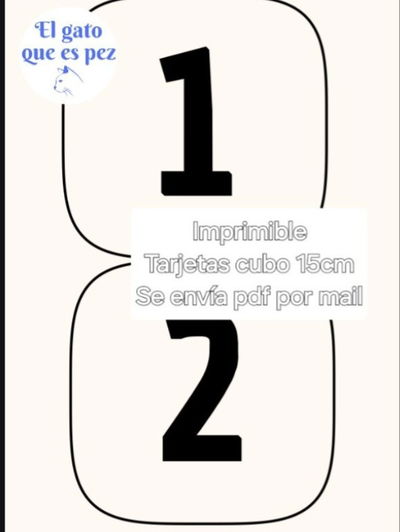 PDF Imprimible Tarjetas para cubo 15cm