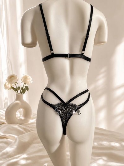 Conjunto COGEME corpiño y less con frase