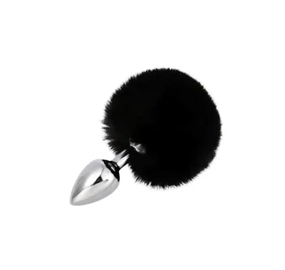 Plug Anal Cola Pompón De Conejo Con Punta De Acero Quirúrgico S