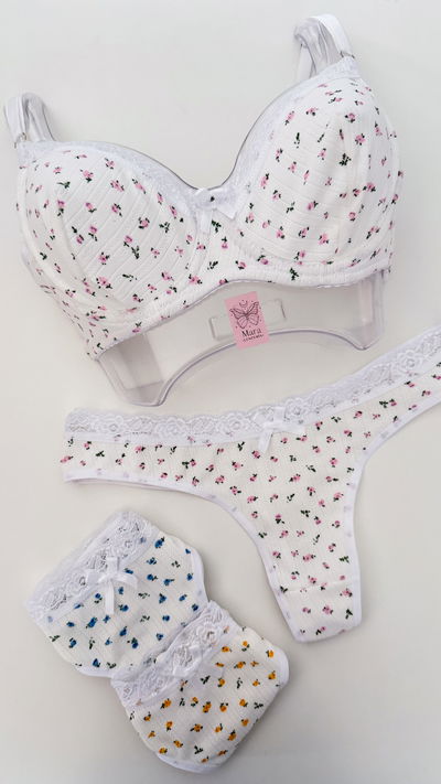 Conjunto con aro floreado