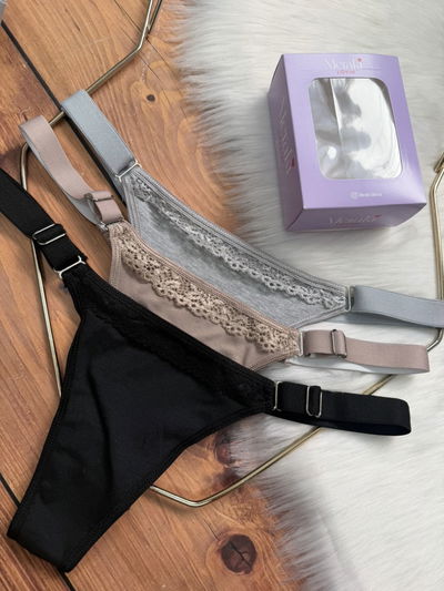 Pack x3 less algodón con puntilla