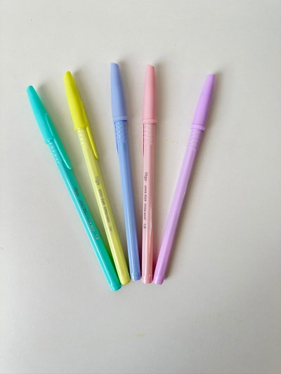 Lapicera tinta azul x5