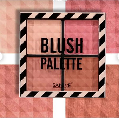 Paleta de Rubores Saniye - Cuarteto de Tonos Mate y Satinados.