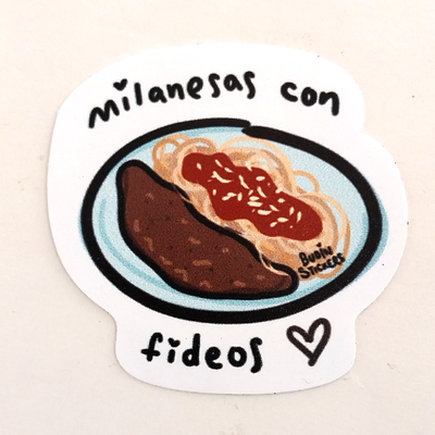 Milanesa con fideos