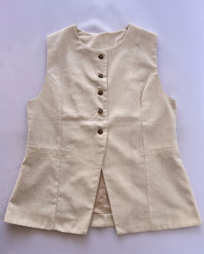 Chaleco lino largo