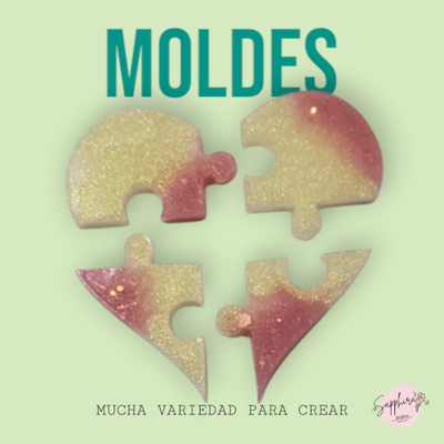 Molde corazon rompecabezas