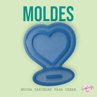 Molde corazón con base x 1