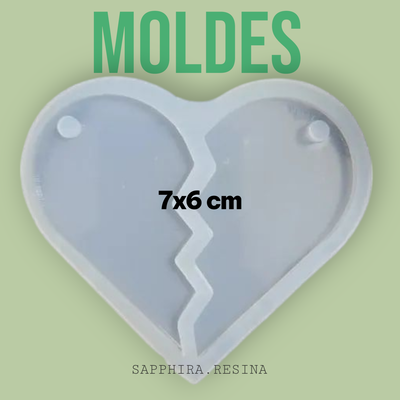 Molde corazon partido grande