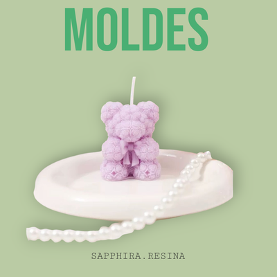 Molde oso flores con moño h28-022015