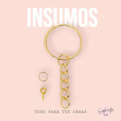 Pack de 20 Argollas con cadena doradas + argollas + pitones para llaveros