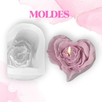 Molde Flor y corazon (Motivos florales)