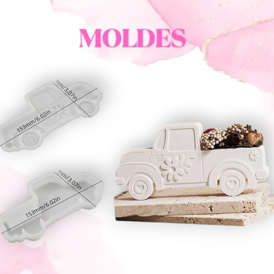MOLDE SILICONA CAMIONETA c/FLOR