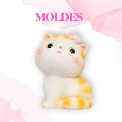MOLDE SILICONA GATITO c/FLOR (025I2-2)