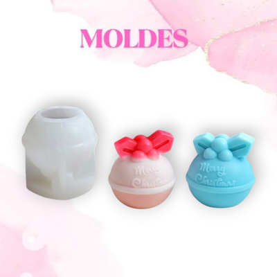 MOLDE SILICONA ESFERA NAVIDAD MERRY CHRISTMAS (Q173)