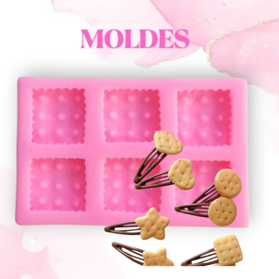 MOLDE SILICONA 6 MINI GALLETITAS CUADRADAS