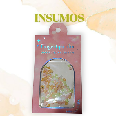 Adornos modelo corazón naranja amarillo blanco