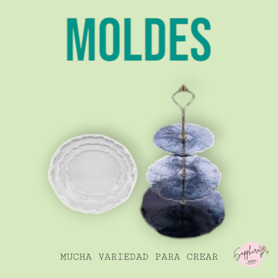 Molde plato exhibidor de muffin tres pisos