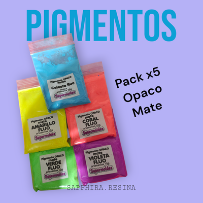 Pack x 5 pigmento flúor opaco mate