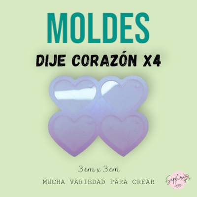 Dije CORAZON x4 3cm x 3cm