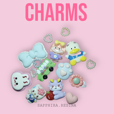 Charms multicolor x 10 variados + adornitos