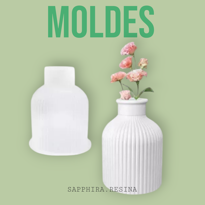 Florero frasco difusor rayado Grande 10 cm alto 9,5 diam 
