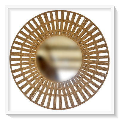 Espejo Hanei (⌀ total 0,80 ⌀ espejo 0,40) Beige 