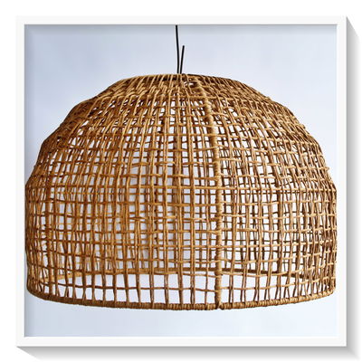 Lámpara Fugu 01 (⌀ 0,30 x alt 0,25) Beige kraft + hierro