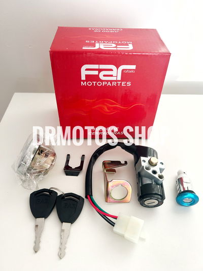 Juego de cerradura llave de contacto mas tambor baulera gilera smash FAR 