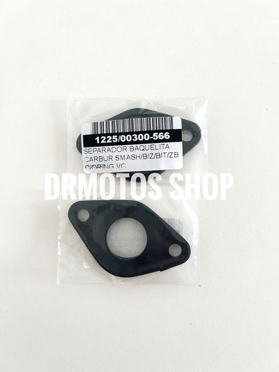  Separador baquelita carburador Smash/Biz/Bit/Zb/c oring y otros 110cc