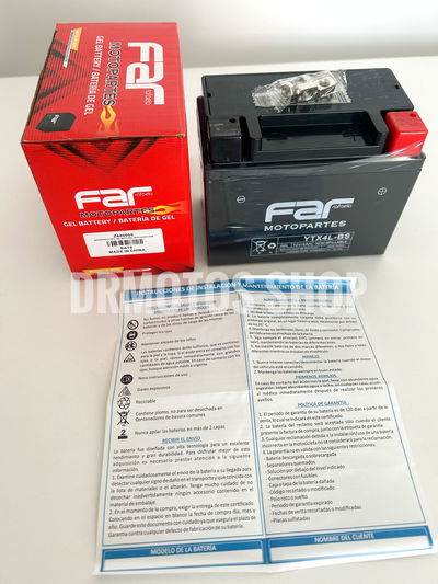 Bateria de Gel YTX4L-BS   FAR  Biz 100, Titan, CG 125, Bross, Mondial Dax