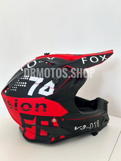 Casco motocross NEGRO / ROJO TALLE L