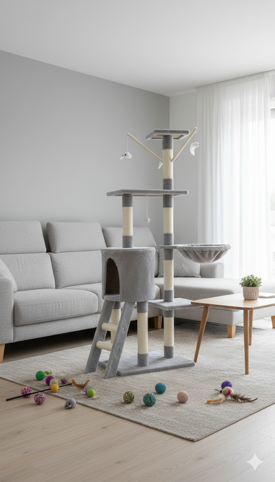 RASCADOR BERLIN 5 NIVELES GRIS CLARO 