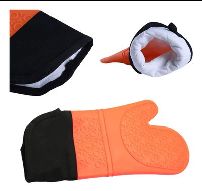 Guante manopla de silicona para horno.
