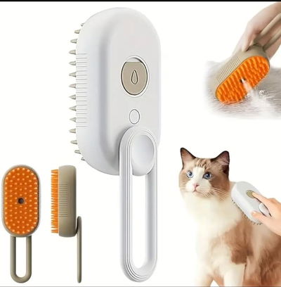 Cepillo para mascotas, lanza vapor.
