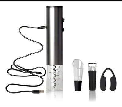 Set abridor de vinos. Sacacorchos eléctrico.