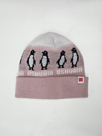 GORRO SUR Pinguinos/rosa viejo