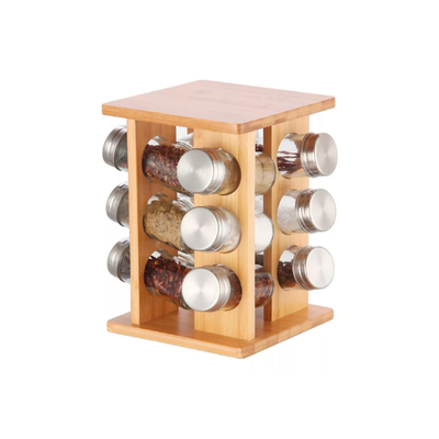 Especiero organizador madera bambú especies x 12