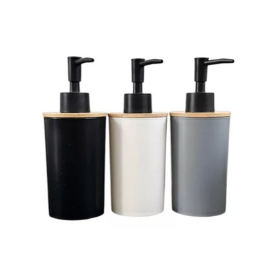 Dispenser dosificador 350ml c/ tapa de bambú 