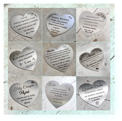 CHAPA ACERO INOXIDABLE CORAZON