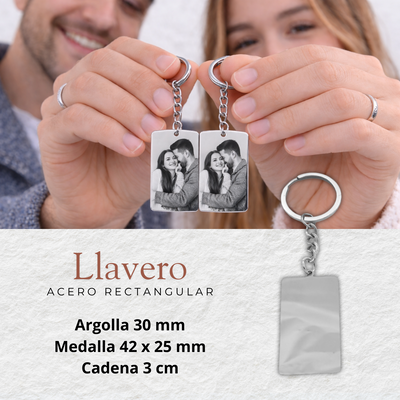 LLAVERO ACERO RECTANGULAR PREMIUM