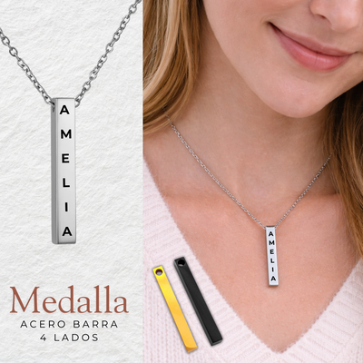 MEDALLA ACERO BARRA 4 LADOS PREMIUM