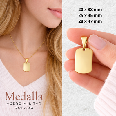 MEDALLAS ACERO MILITAR DORADO PREMIUM