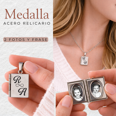 MEDALLAS LIBRO RELICARIO LISO PREMIUM