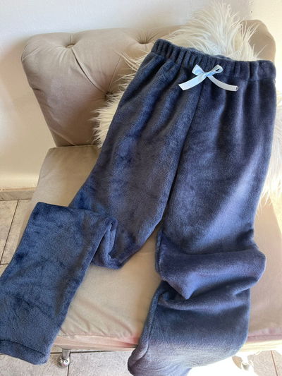 Pantalón pijama peluche azul marino